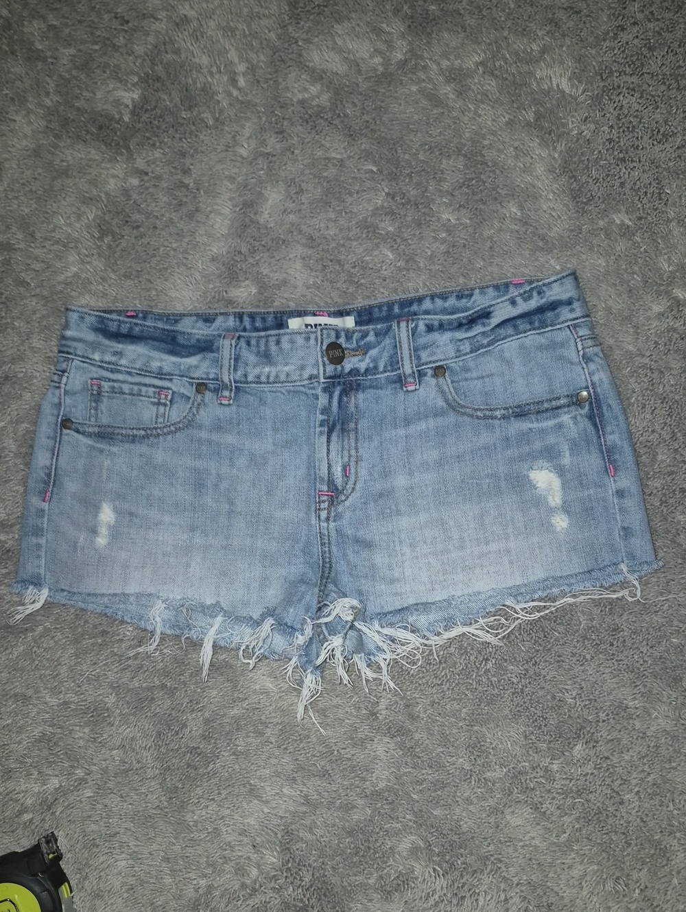 PINK Victoria's Secret Light Blue Distressed Denim Shorts